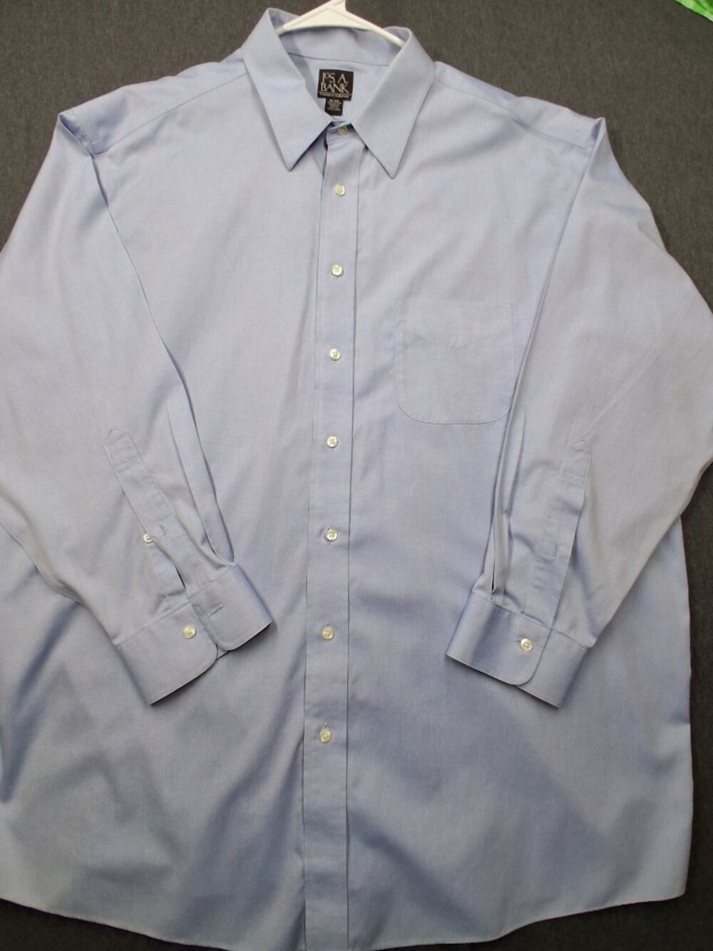 Mens shirt, Jos A Bank, size 18/34, blue, excellent condition